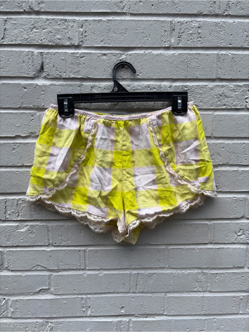 Vintage Y2K Victoria’s Secret Pink Yellow + White Gingham Lounge Shorts